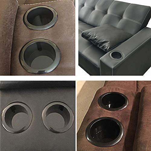 GYBest 2 Pcs Plastic Black Cup Holder  Recliner-Handles Replacement Cup Holder Insert for Sofa Boat Couch Recliner Poker Table (Bottom: 3.54""  Top: 4.17""  Height: 3.94"") - Image 3